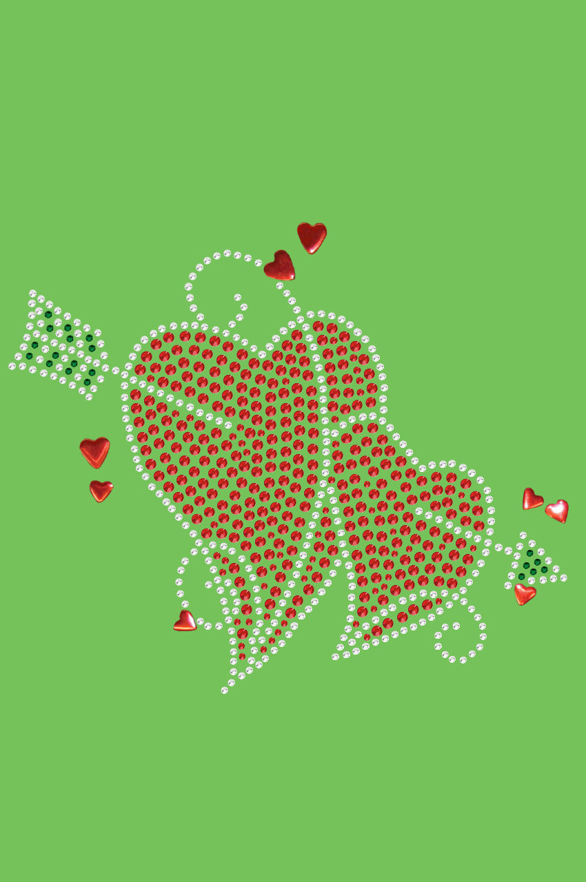 Red Rhinestone Hearts with Arrow Bandanna