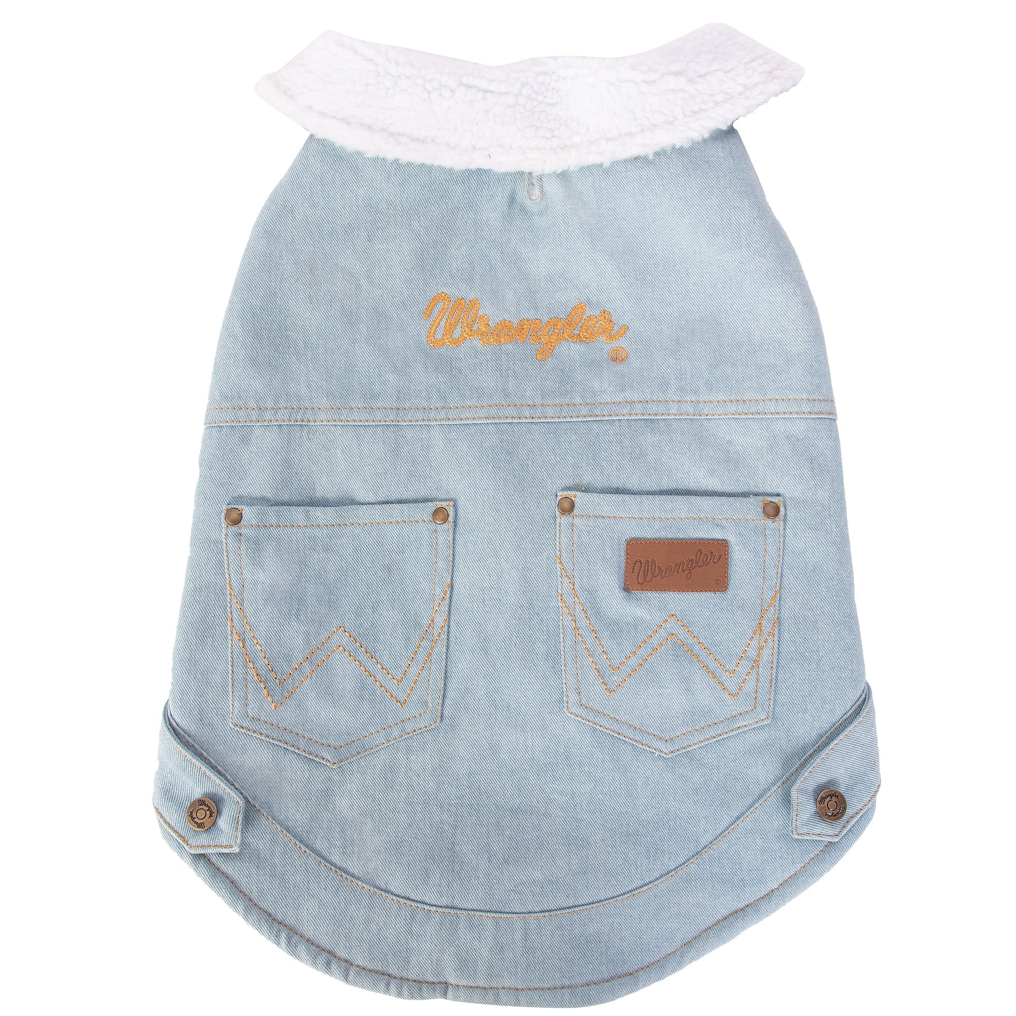 Wrangler® Light Denim Dog Jacket with Sherpa Lining