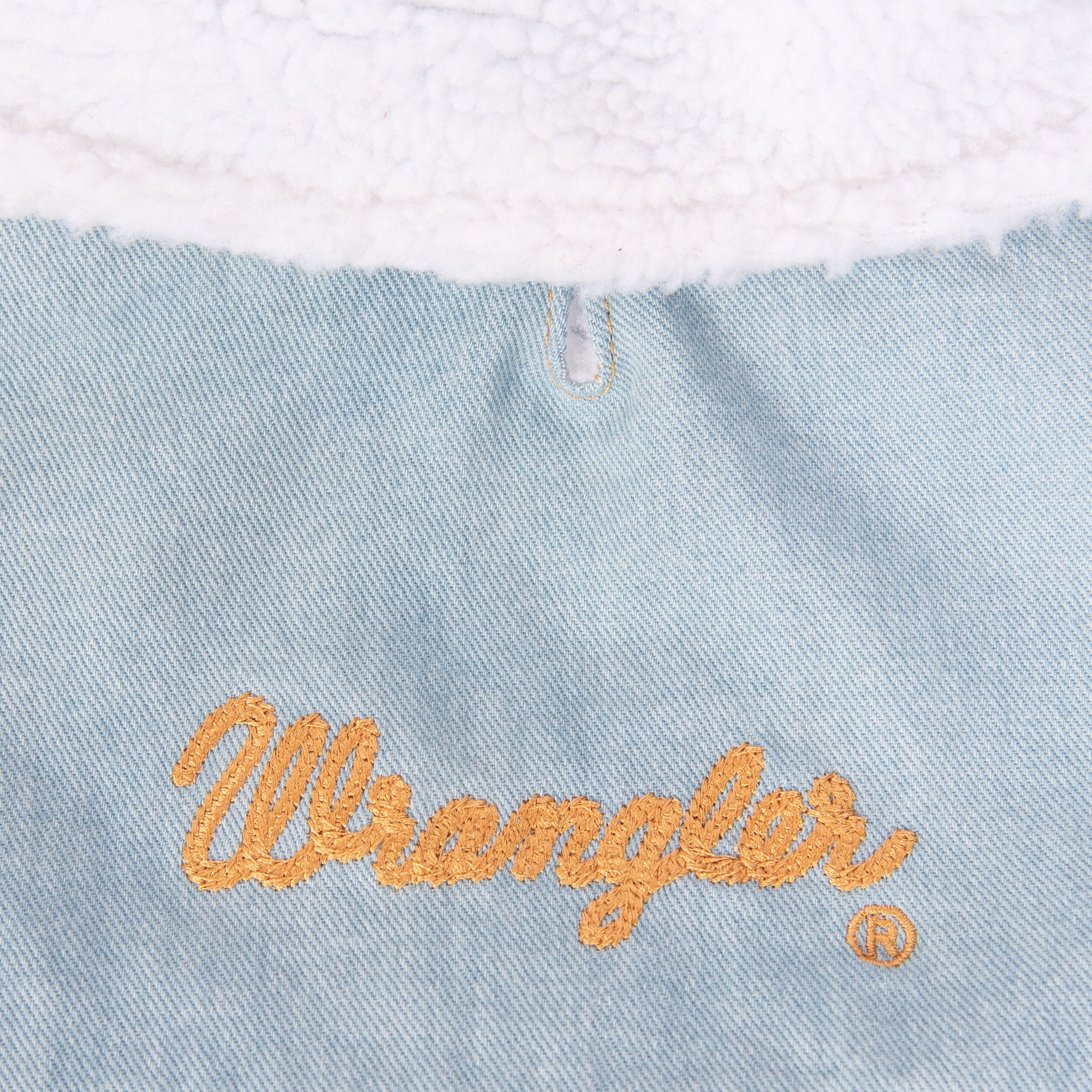 Wrangler® Light Denim Dog Jacket with Sherpa Lining