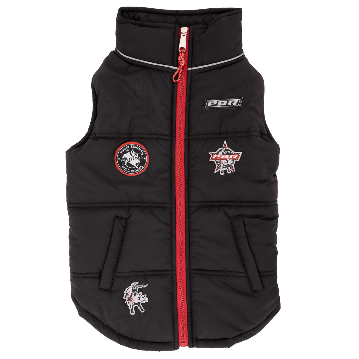 PBR Official Dog Puffer Vest - Zip-Up Insulated Pet Coat