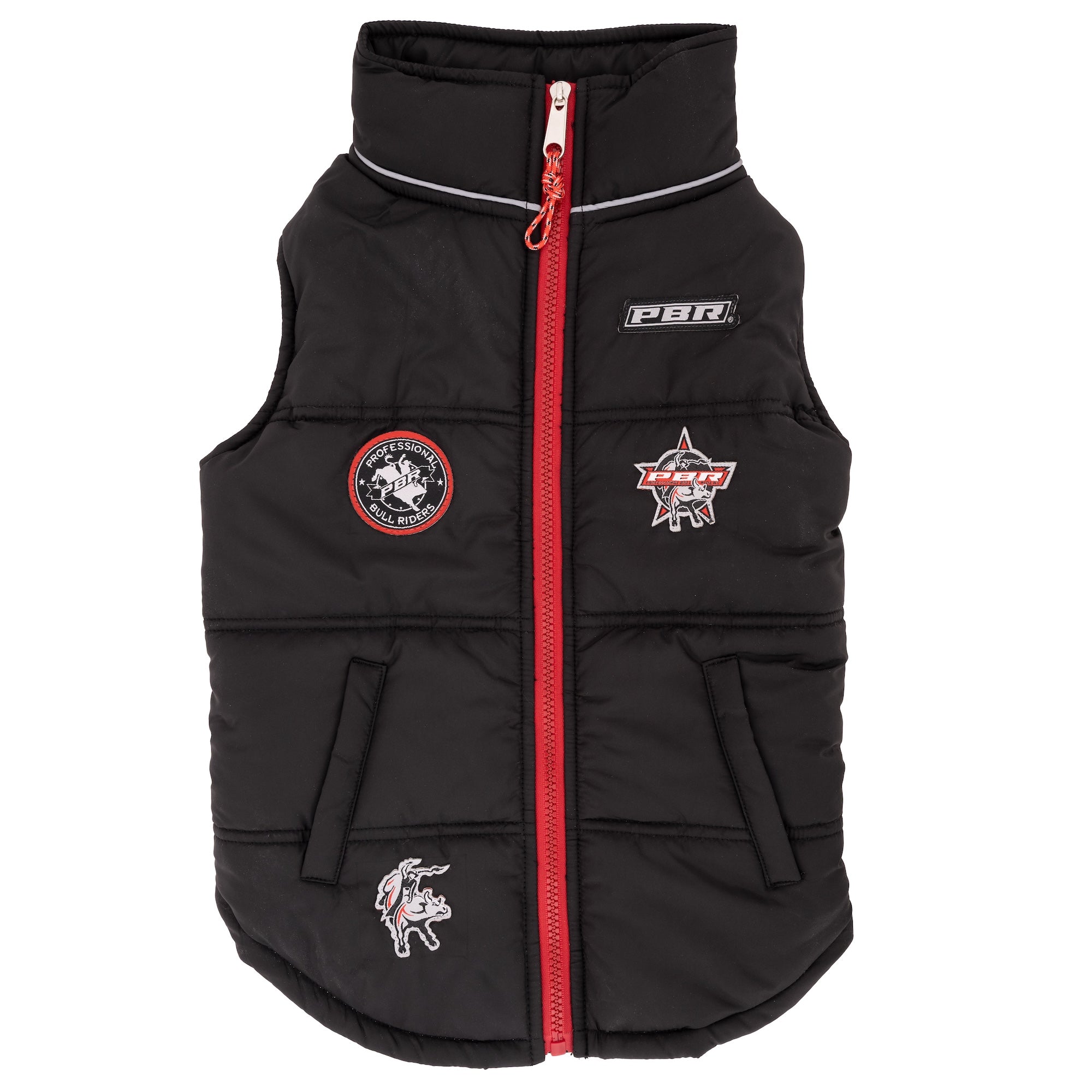 PBR Official Dog Puffer Vest - Zip-Up Insulated Pet Coat