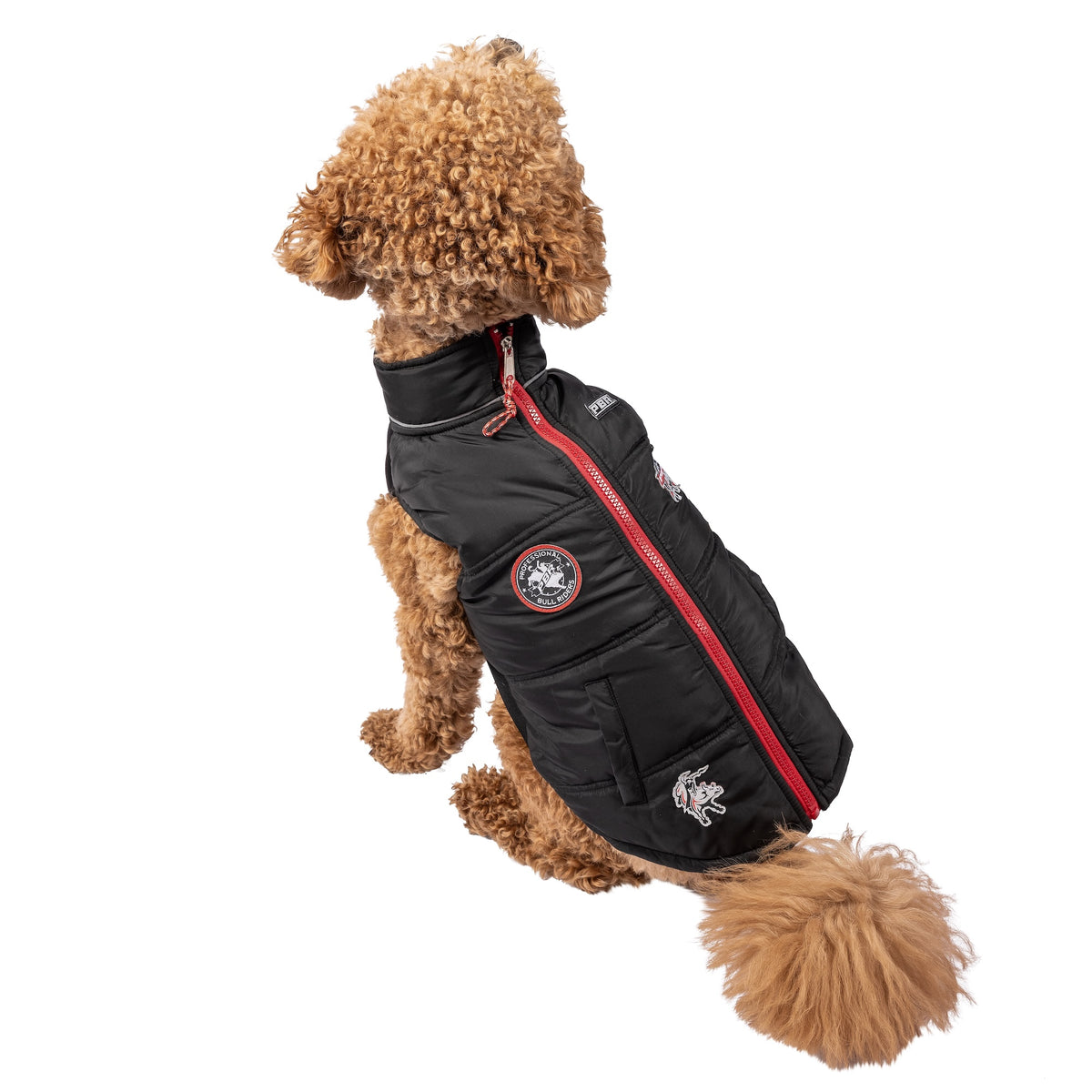PBR Official Dog Puffer Vest - Zip-Up Insulated Pet Coat
