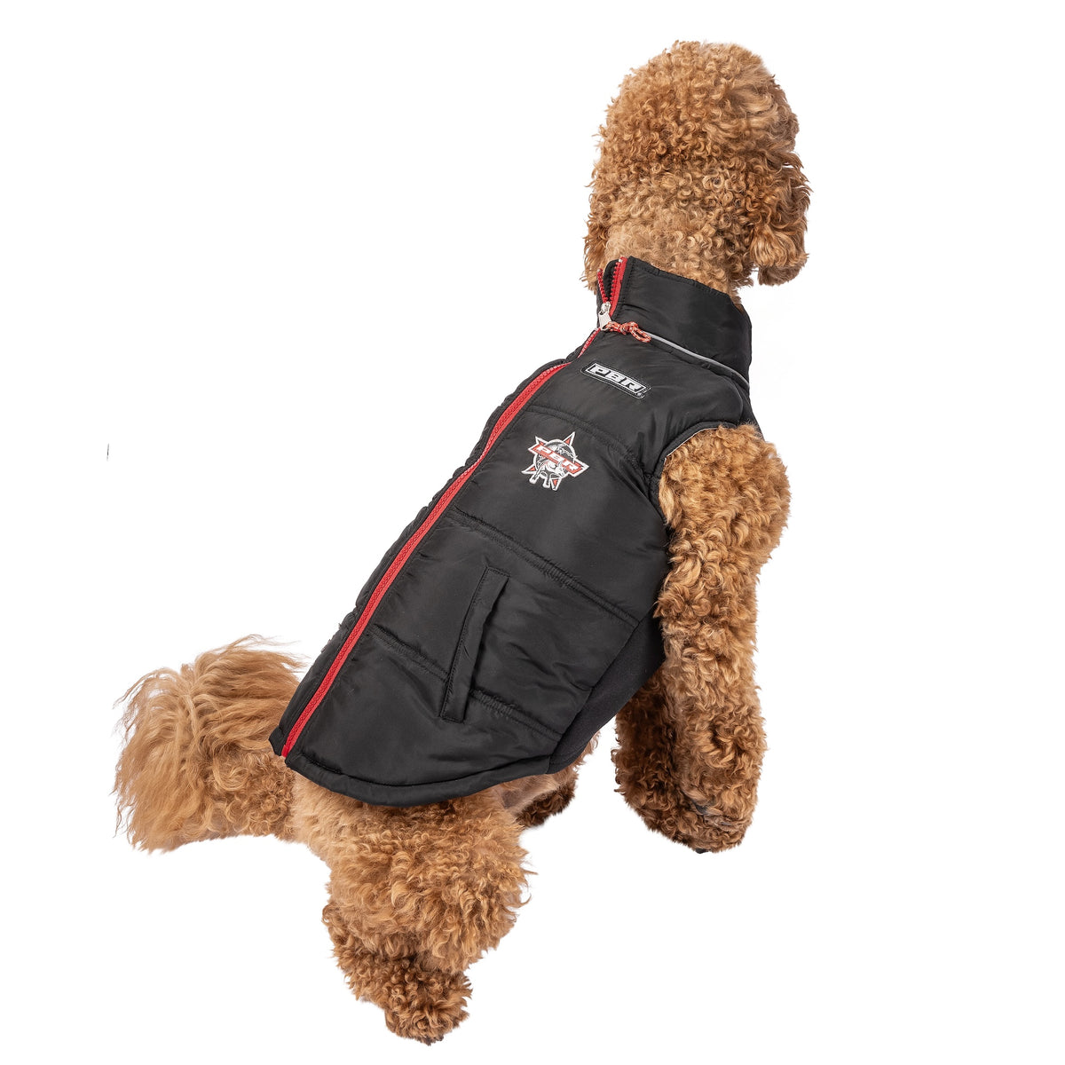 PBR Official Dog Puffer Vest - Zip-Up Insulated Pet Coat