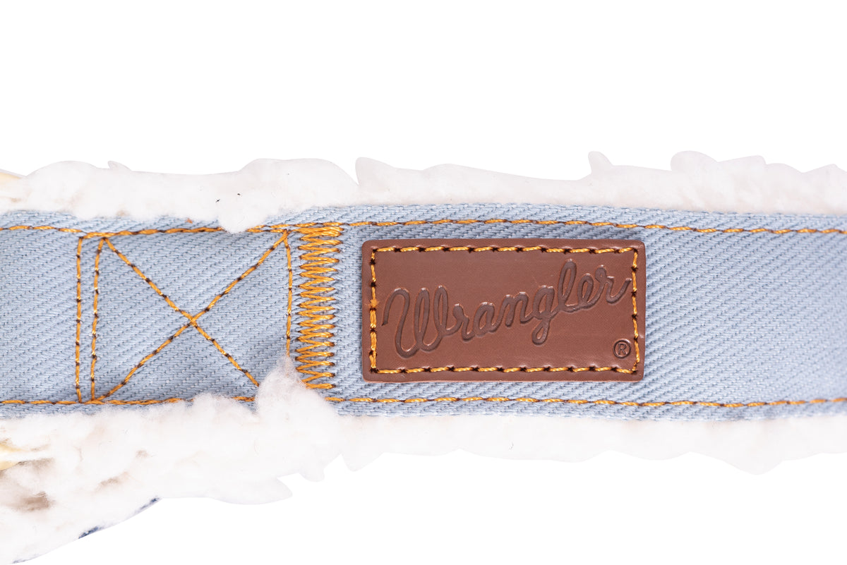Wrangler Denim and Sherpa Dog Collar - Light Wash