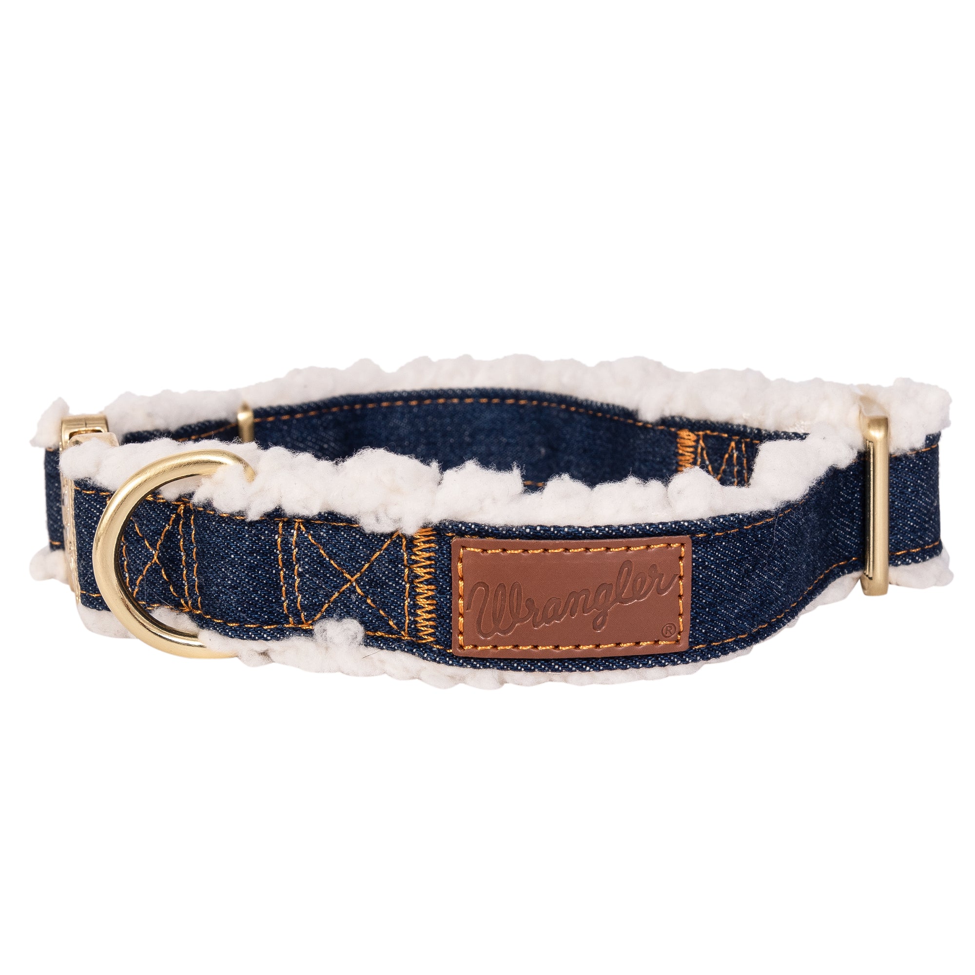 Wrangler Denim and Sherpa Dog Collar - Dark Wash
