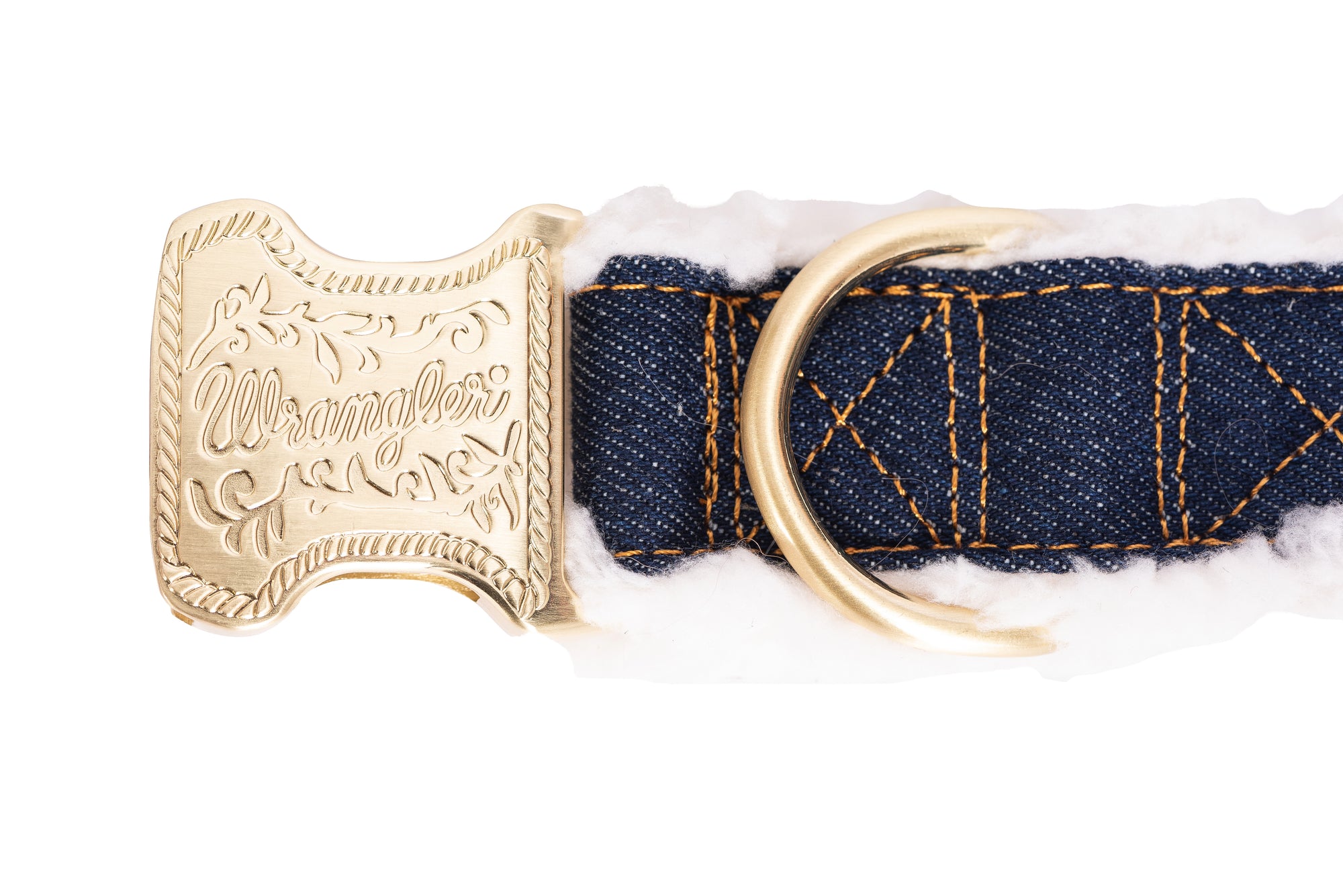 Wrangler Denim and Sherpa Dog Collar - Dark Wash