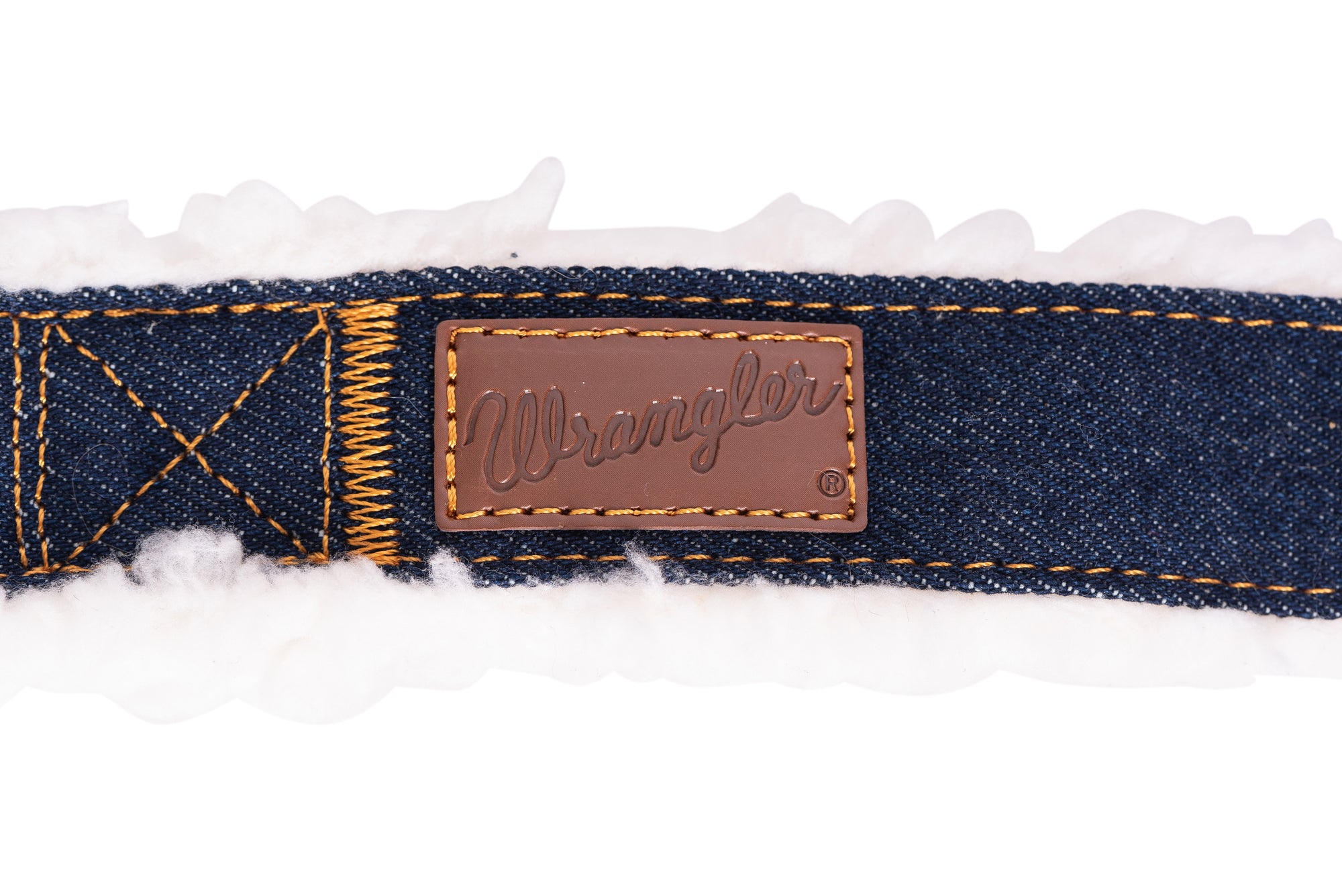Wrangler Denim and Sherpa Dog Collar - Dark Wash