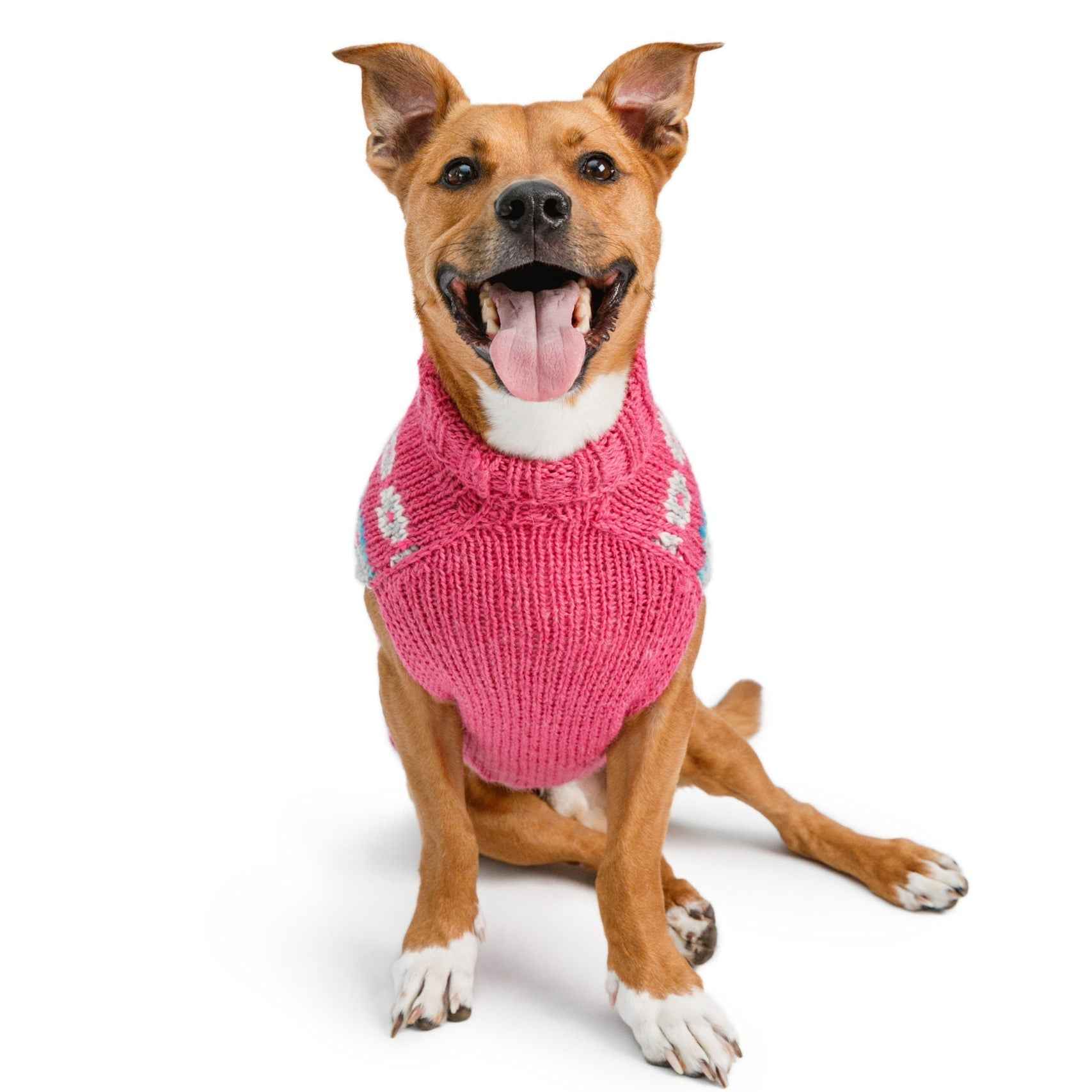 Chilly Dog Rose Fair Isle Alpaca Wool Dog Sweater