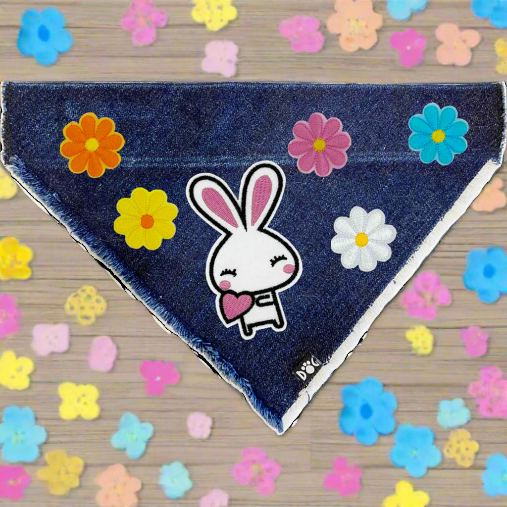 Easter Bunny Denim Bandana