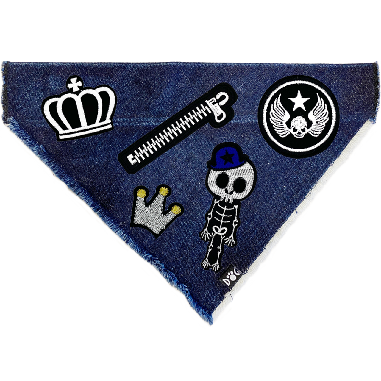 Biker Skulls Denim Bandana