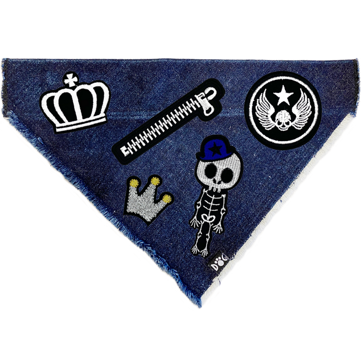 Biker Skulls Denim Bandana