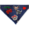 Sugar Skull Dog Denim Bandana