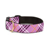 Up Country Lavender Lattice Extra Wide 1.5" Cast Brass Dog Collar