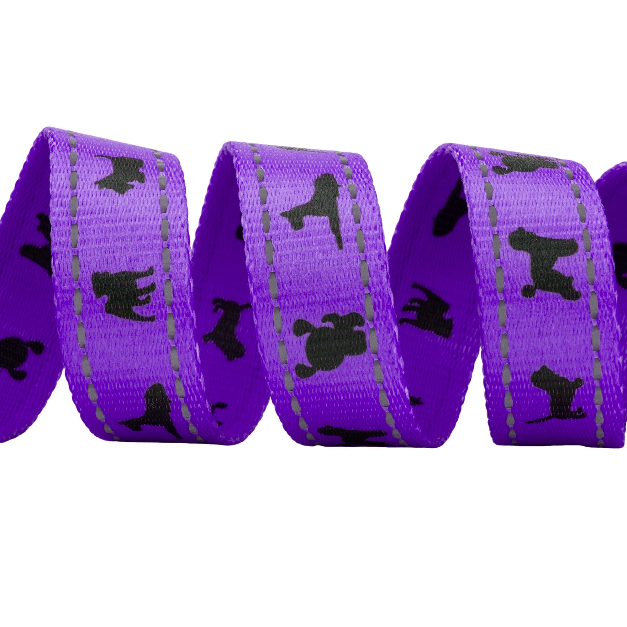 EcoBark Purple Dog Leash- Padded Comfort Grip Leash Dog Pattern - 4ft, 5ft, and 6ft  for XS, Small, and Medium Dogs