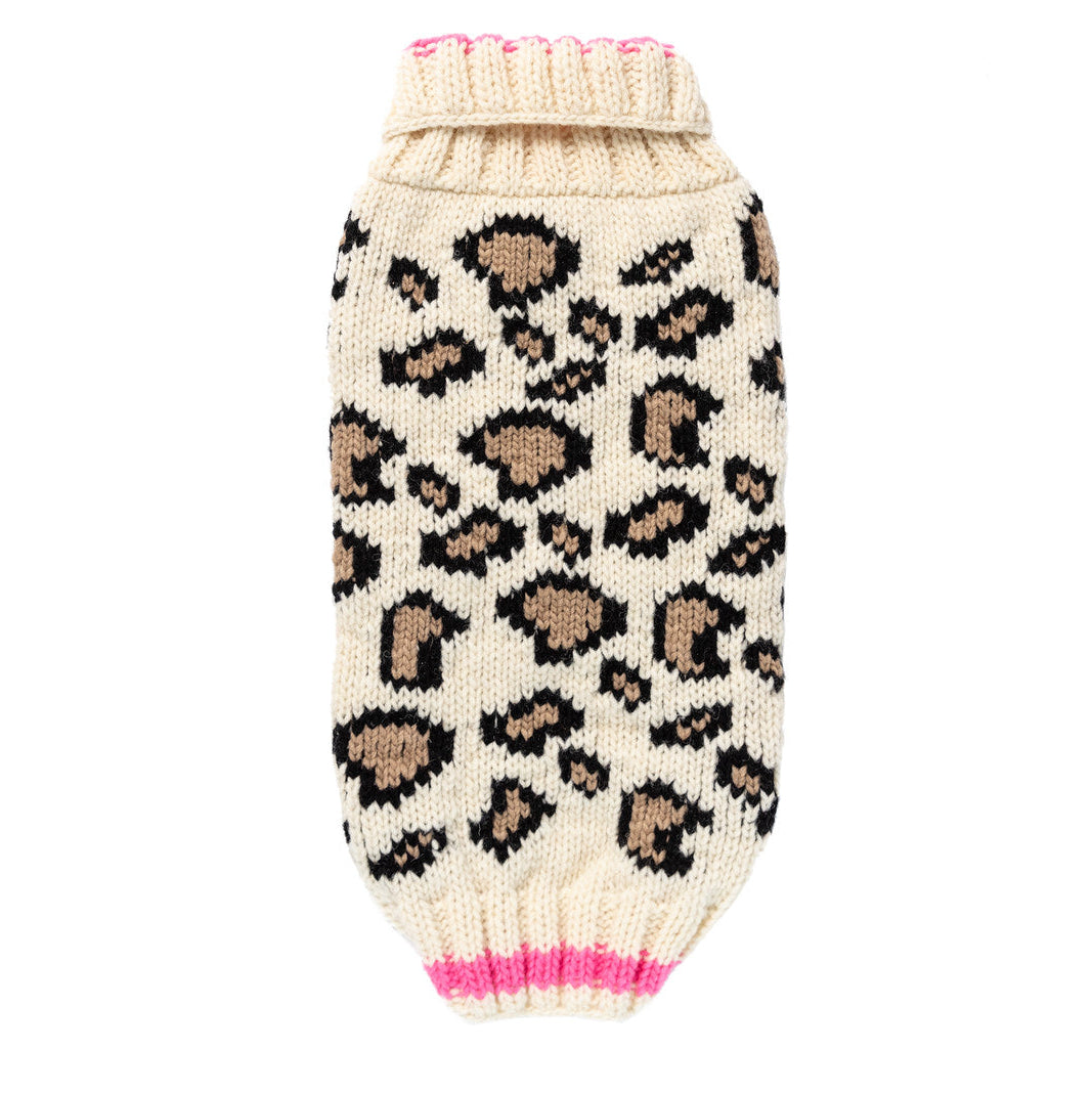 Chilly Dog Leopard Print Wool Dog Sweater