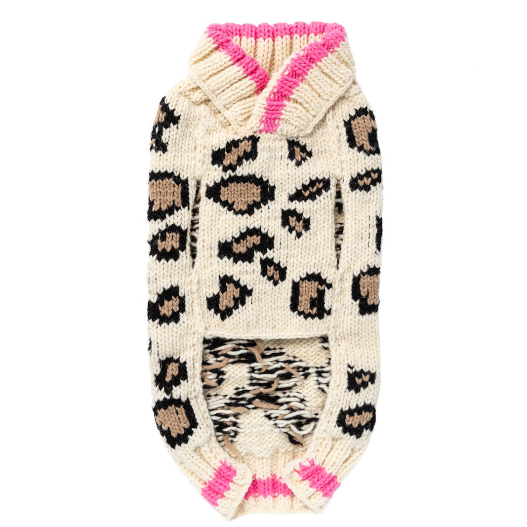 Chilly Dog Leopard Print Wool Dog Sweater