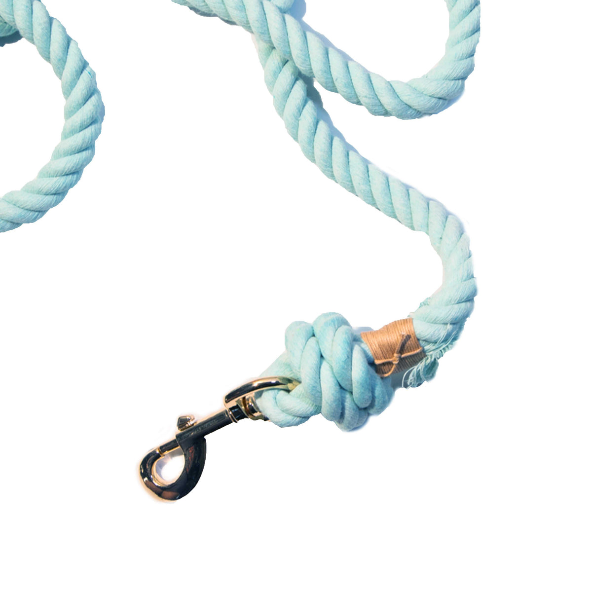 Glow Pups: Light Blue Boho Chic Cotton Rope Dog Leash