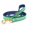 Up Country Lime Gingham Cast Brass Dog Leash