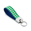 Up Country Lime Gingham Cast Brass Key Ring