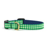Lime Gingham Small Breed Dog Collar