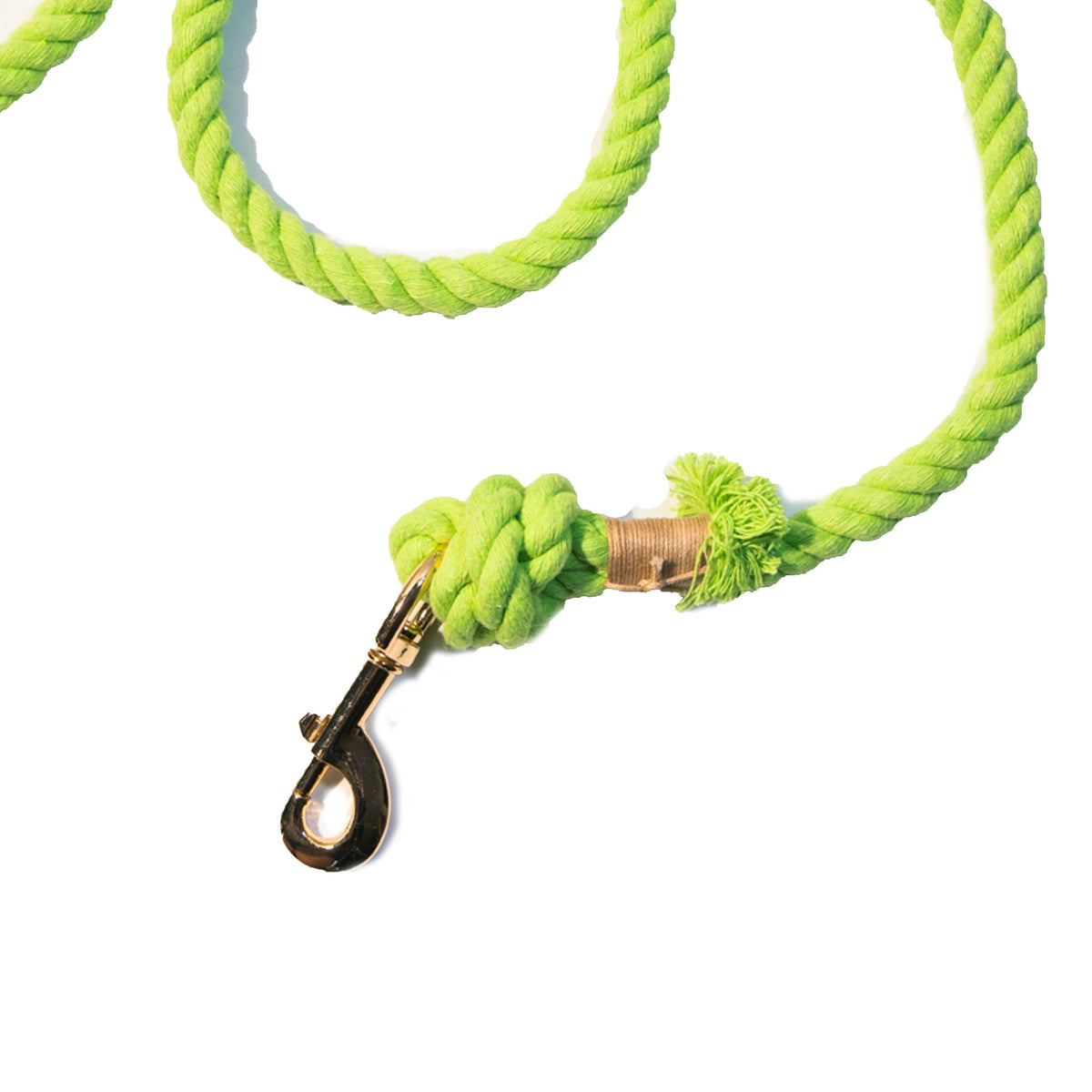 Glow Pups: Bright Green Boho Chic Cotton Rope Dog Leash