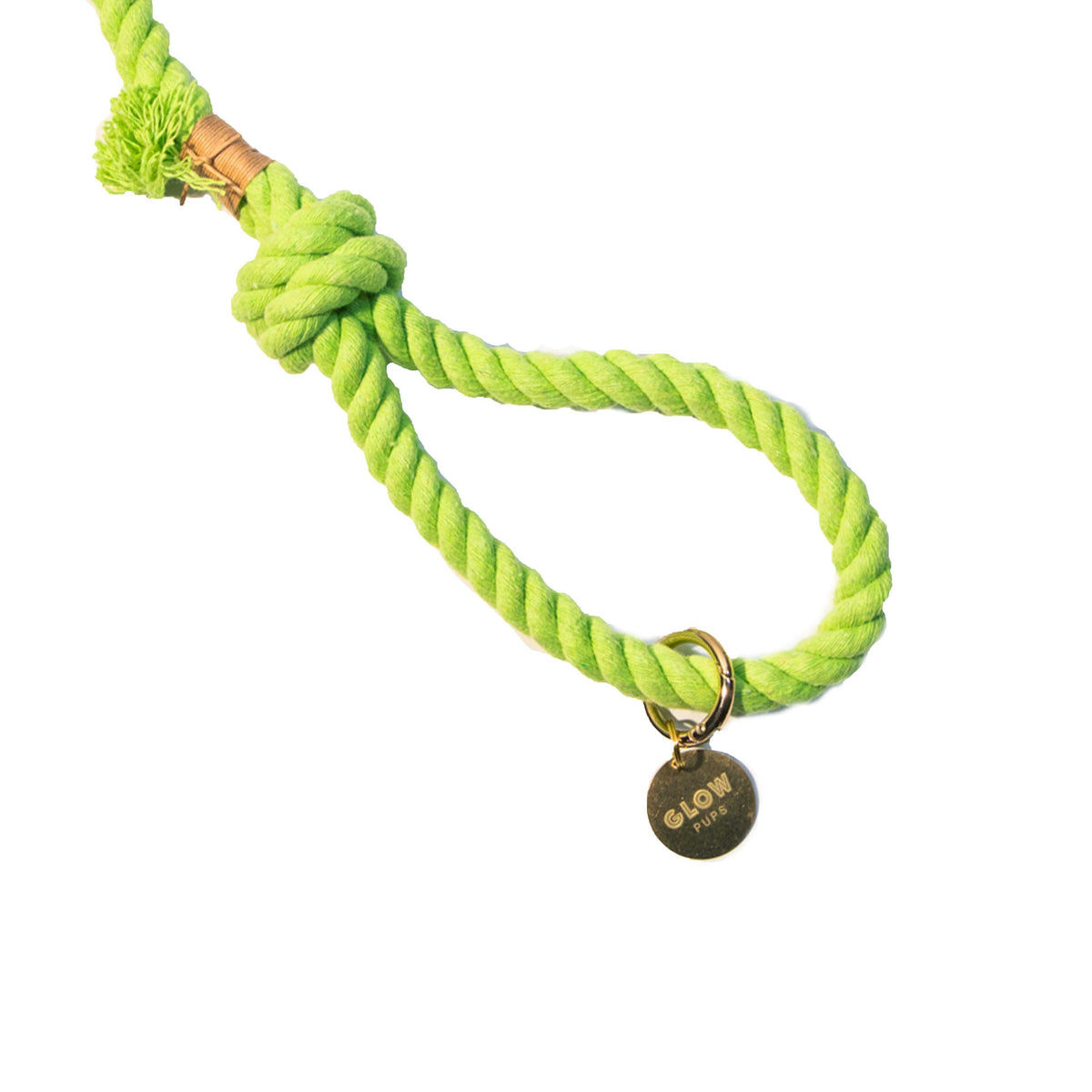Glow Pups: Bright Green Boho Chic Cotton Rope Dog Leash