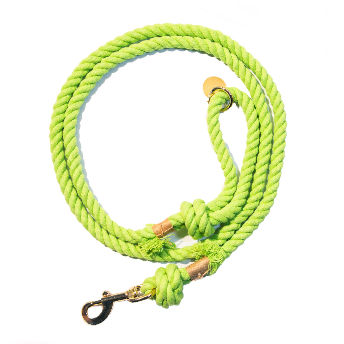 Glow Pups: Bright Green Boho Chic Cotton Rope Dog Leash