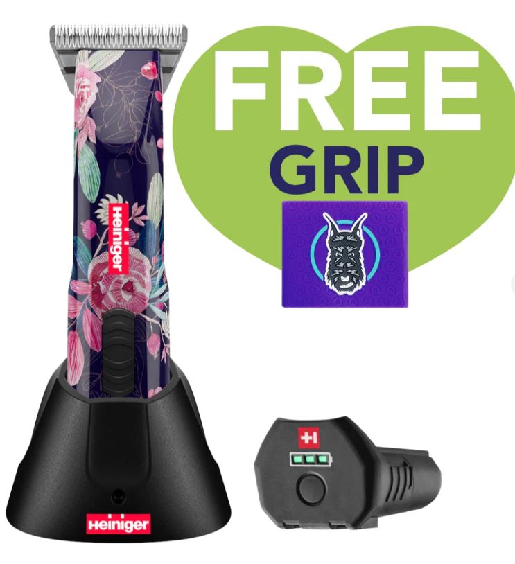 Limited Edition Flower Opal Cordless Clipper with 30W, and One Battery with Free Grip by Heiniger