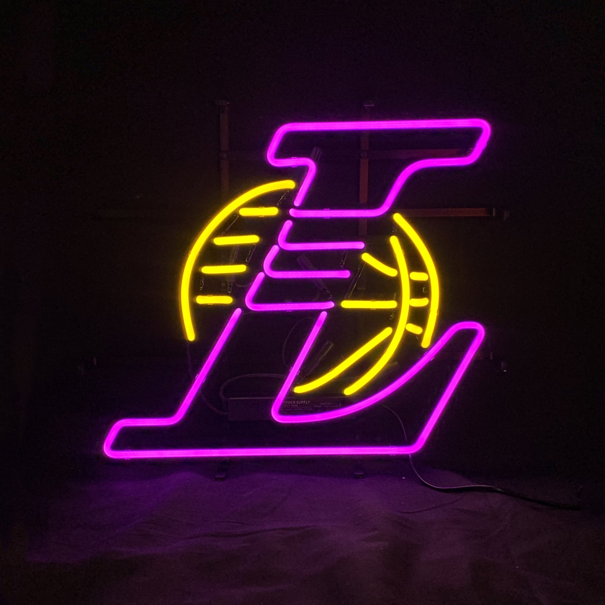 Los Angeles Lakers Basketball Logo Real Glass Neon Sign