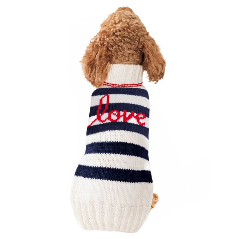 Chilly Dog Love Note Wool Dog Sweater