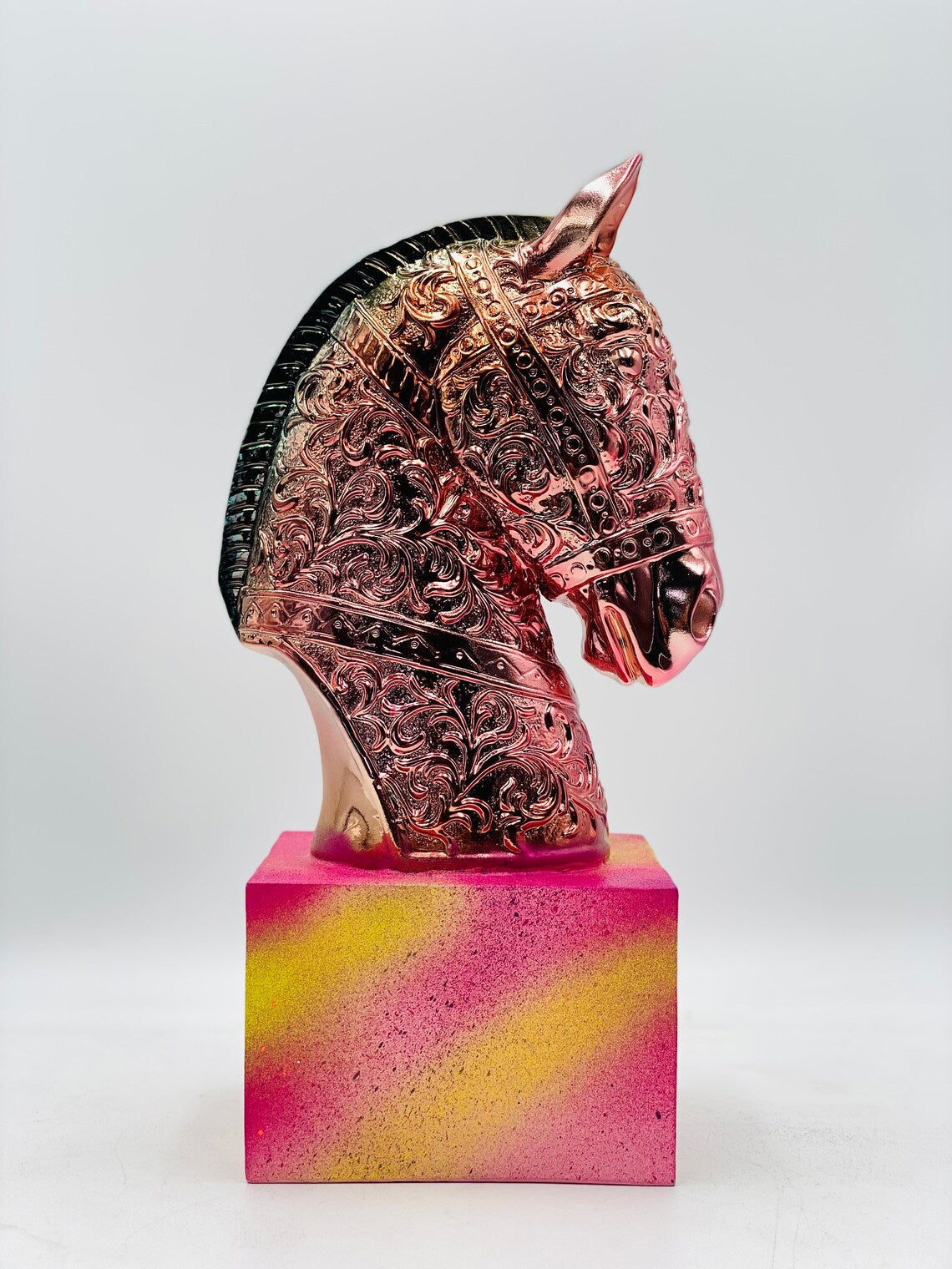 Luxurious Chrome-Plated Horse Statue