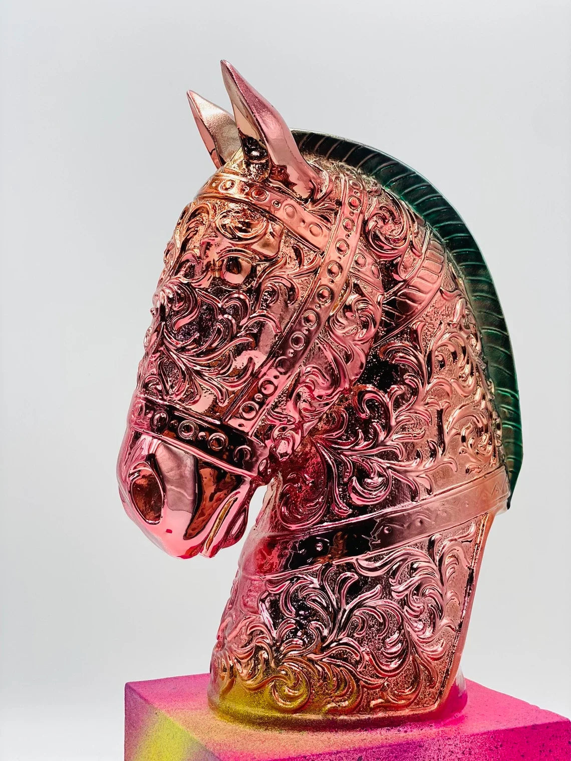 Luxurious Chrome-Plated Horse Statue