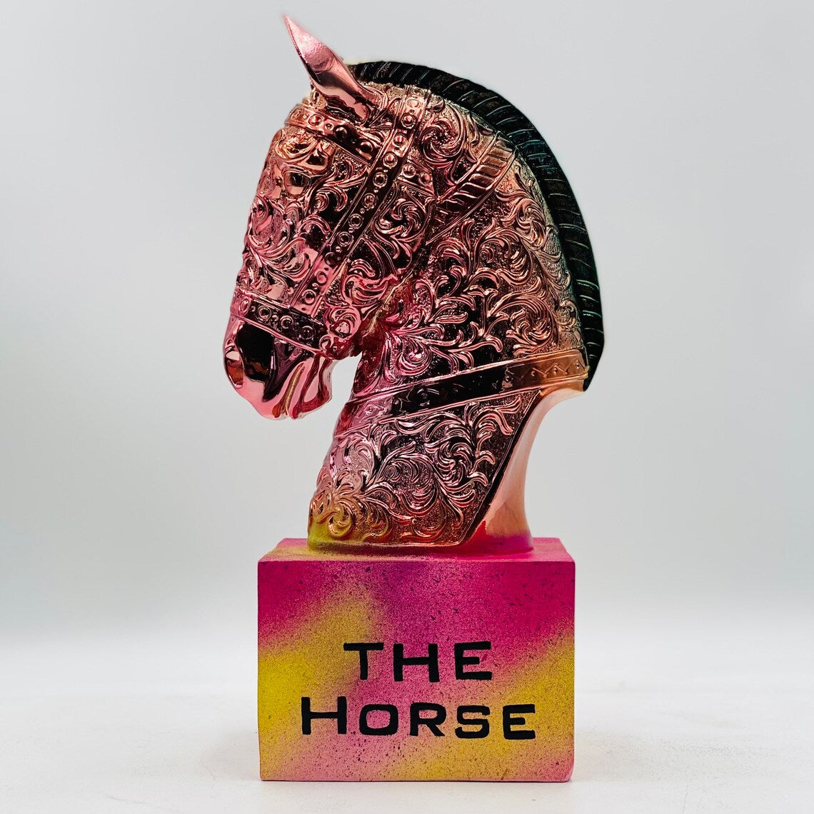 Luxurious Chrome-Plated Horse Statue