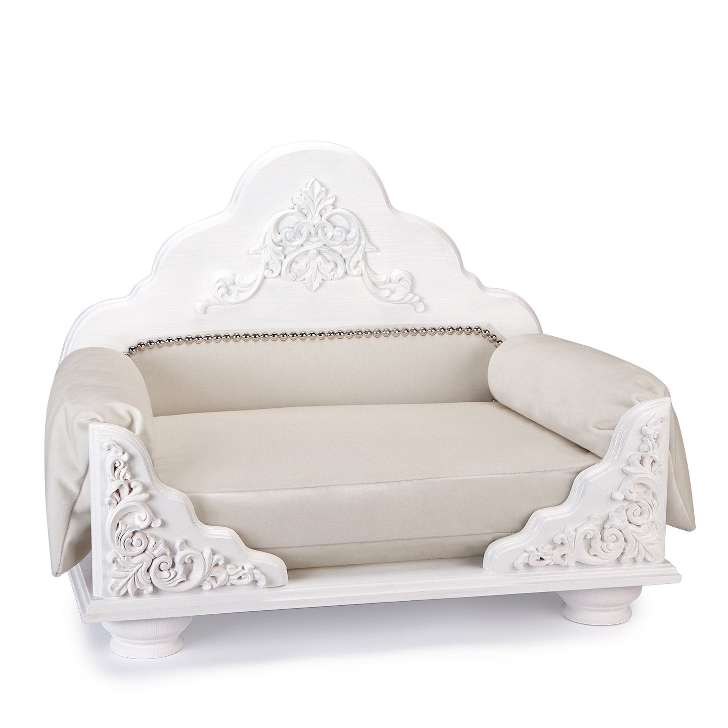 Luxury Dog Bed, Grace Kelly, Pure White