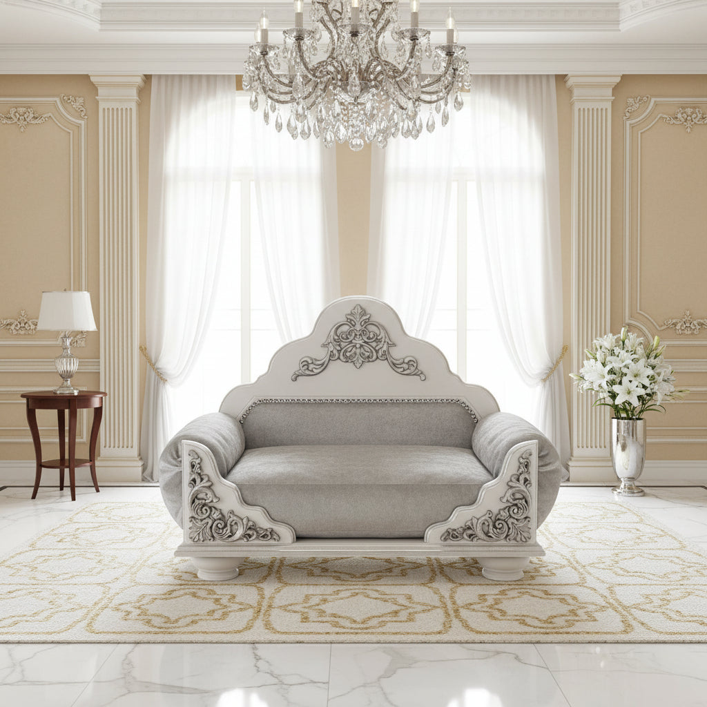 Grace Kelly Silver Dog Bed