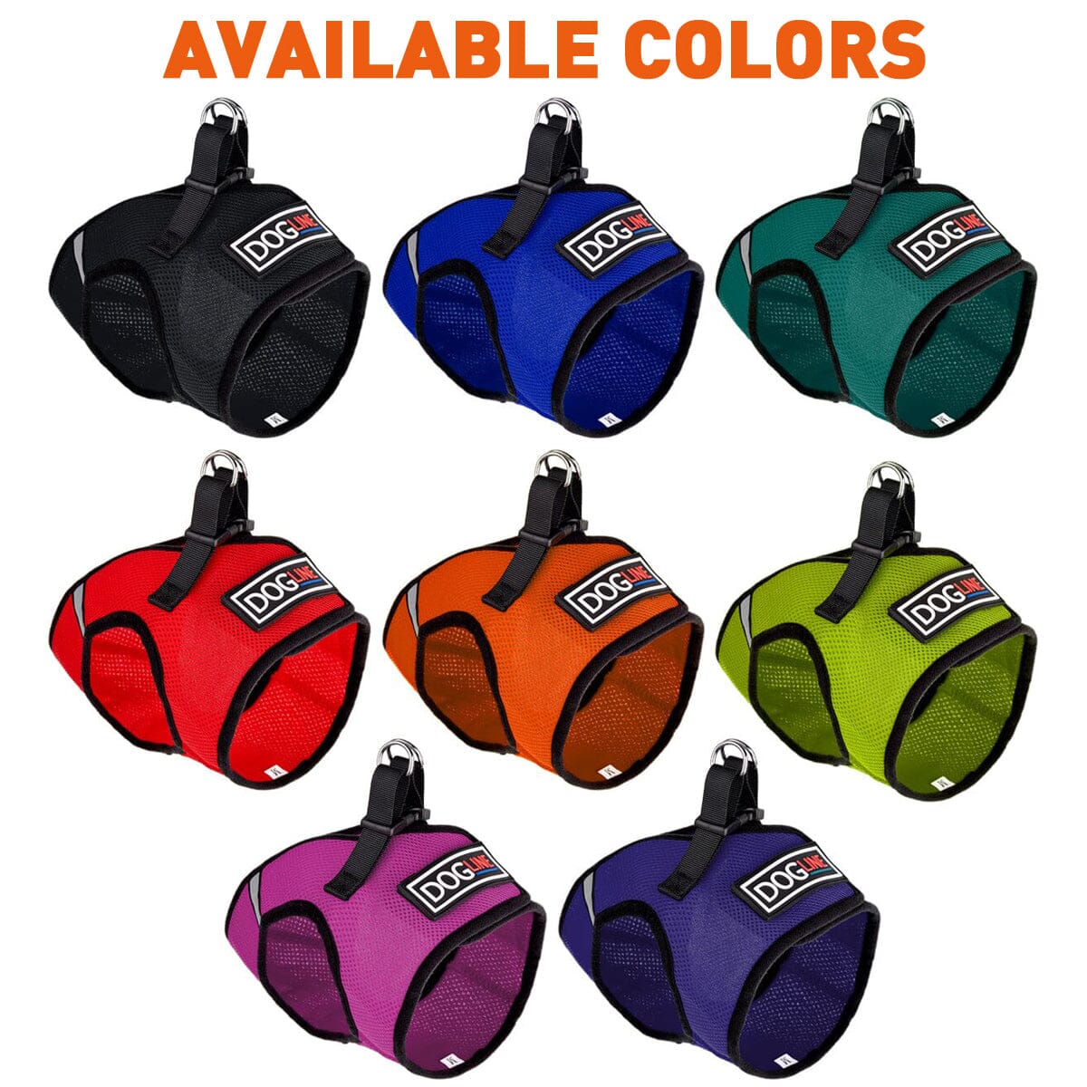 Dogline Boston Mesh Dog Harness with Built-In Hook & Loop Fastener