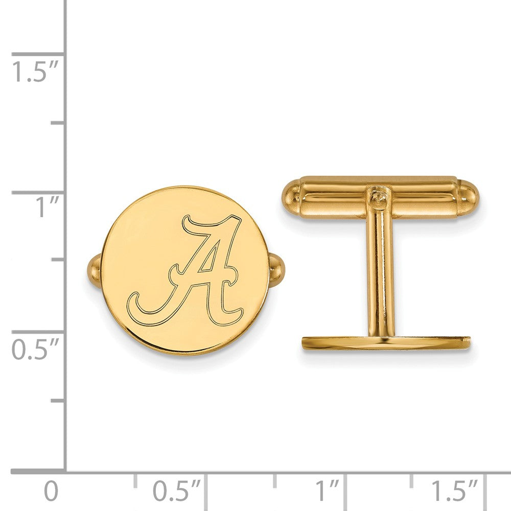 14k Gold Plated Silver Univ. of Alabama Cuff Links