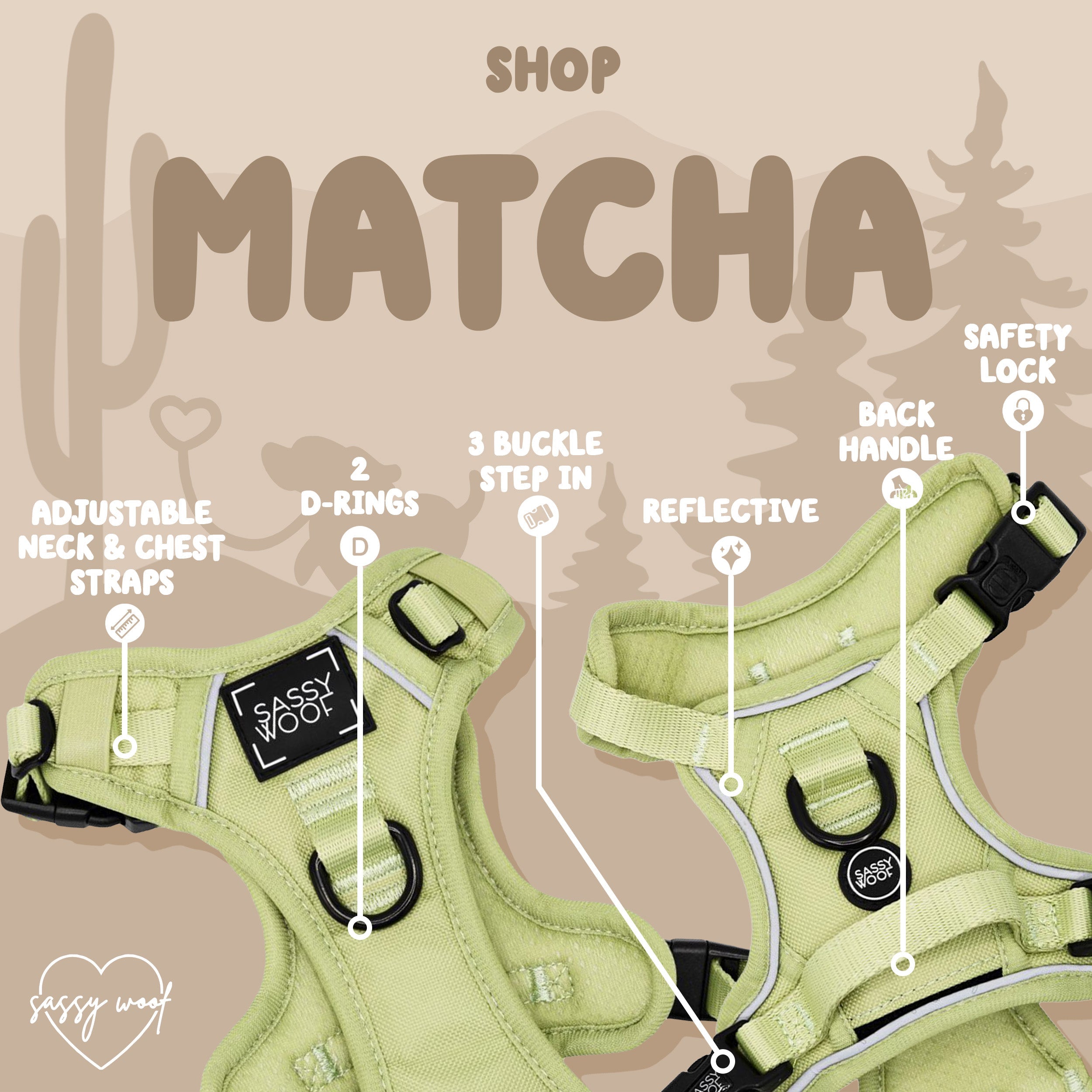 Dog Step-in Harness - Matcha