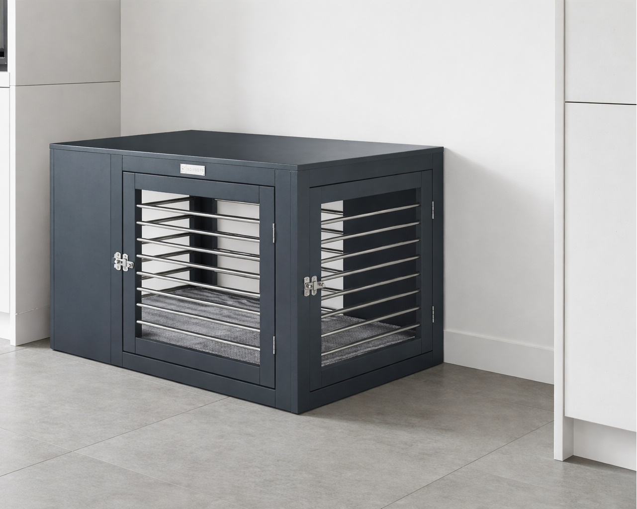 Bowsers Moderno Wood Dog Crate Furniture – Designer Indoor Crate and End Table
