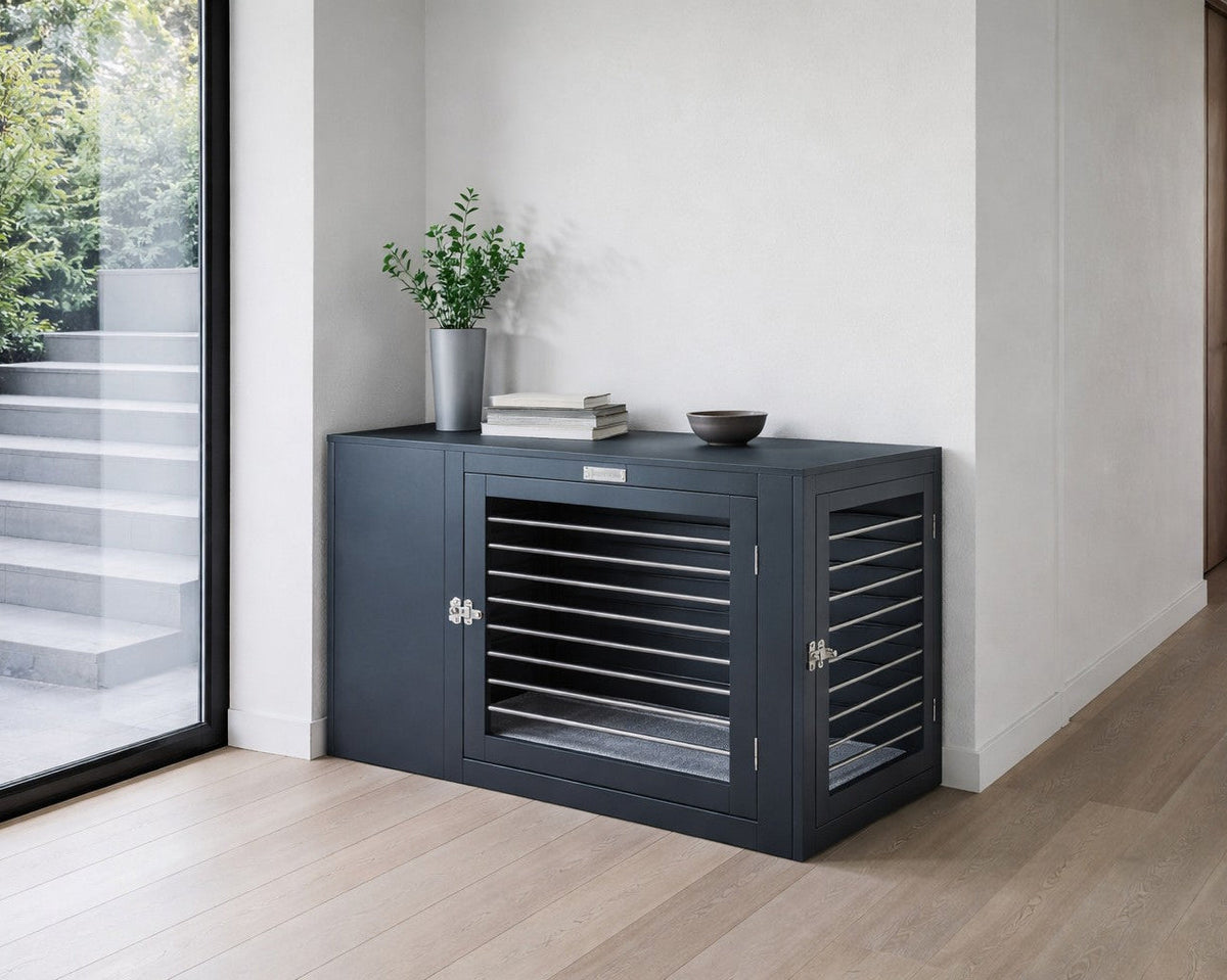 Bowsers Moderno Wood Dog Crate Furniture - Designer Indoor Crate and End Table