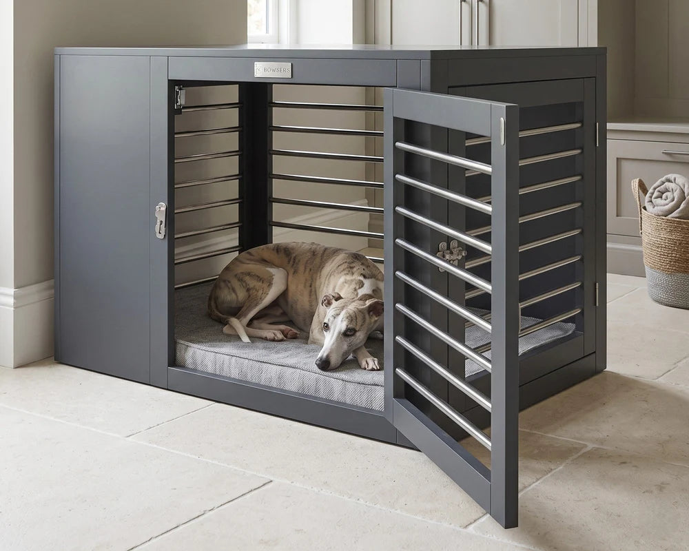 Bowsers Moderno Wood Dog Crate Furniture - Designer Indoor Crate and End Table | HT Animal Supply