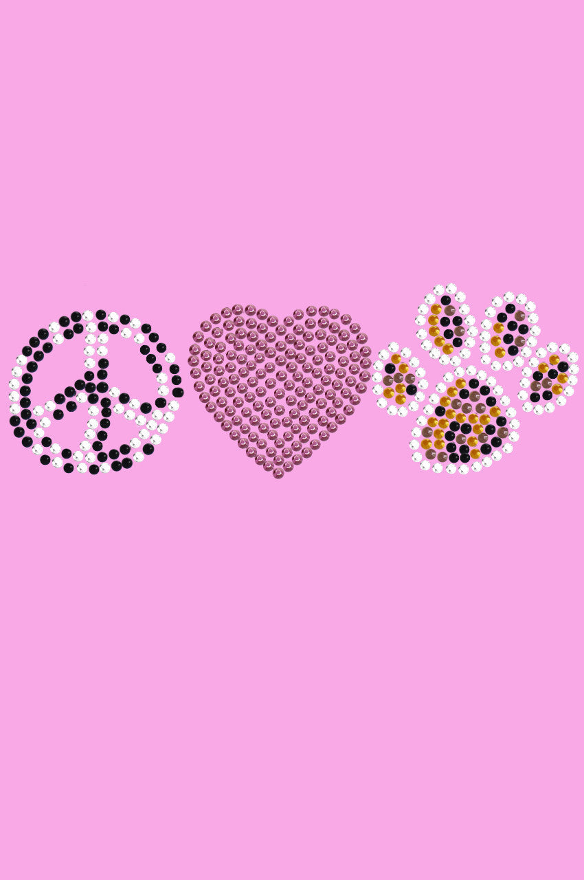 Peace, Love, Paw (Animal Prints) - Womens T-shirt