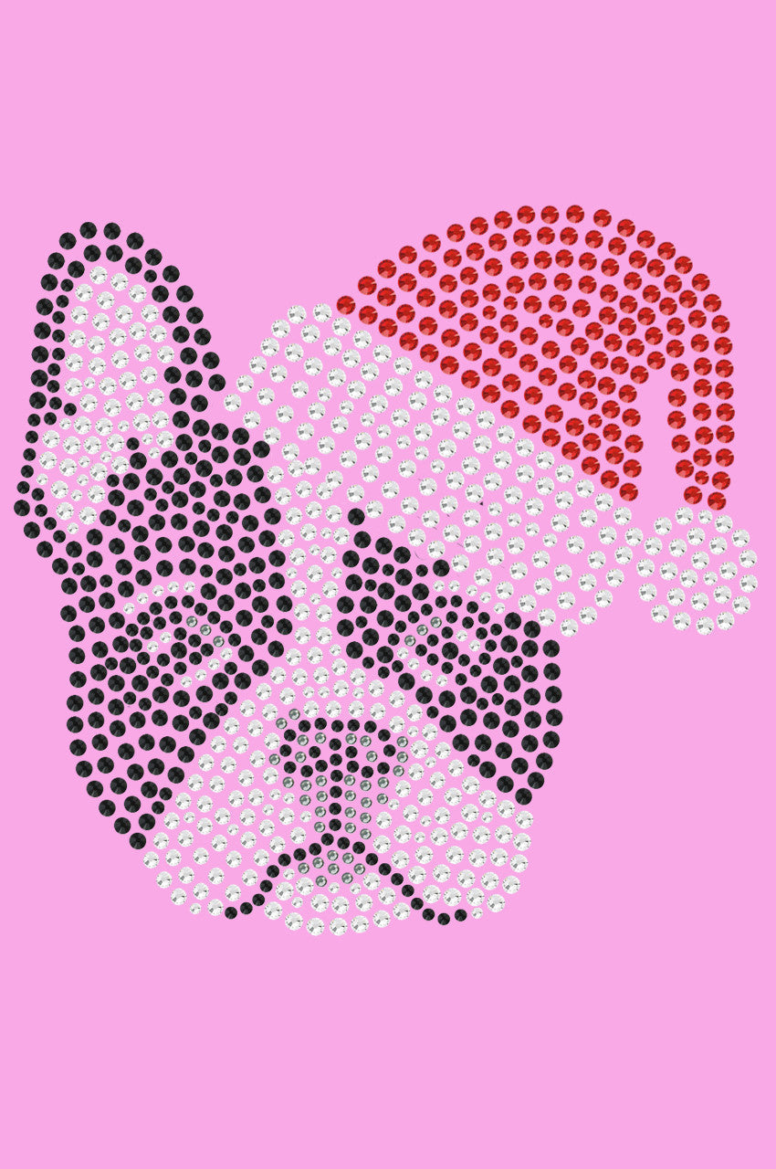 Boston Terrier with Santa Hat - Womens T-shirt