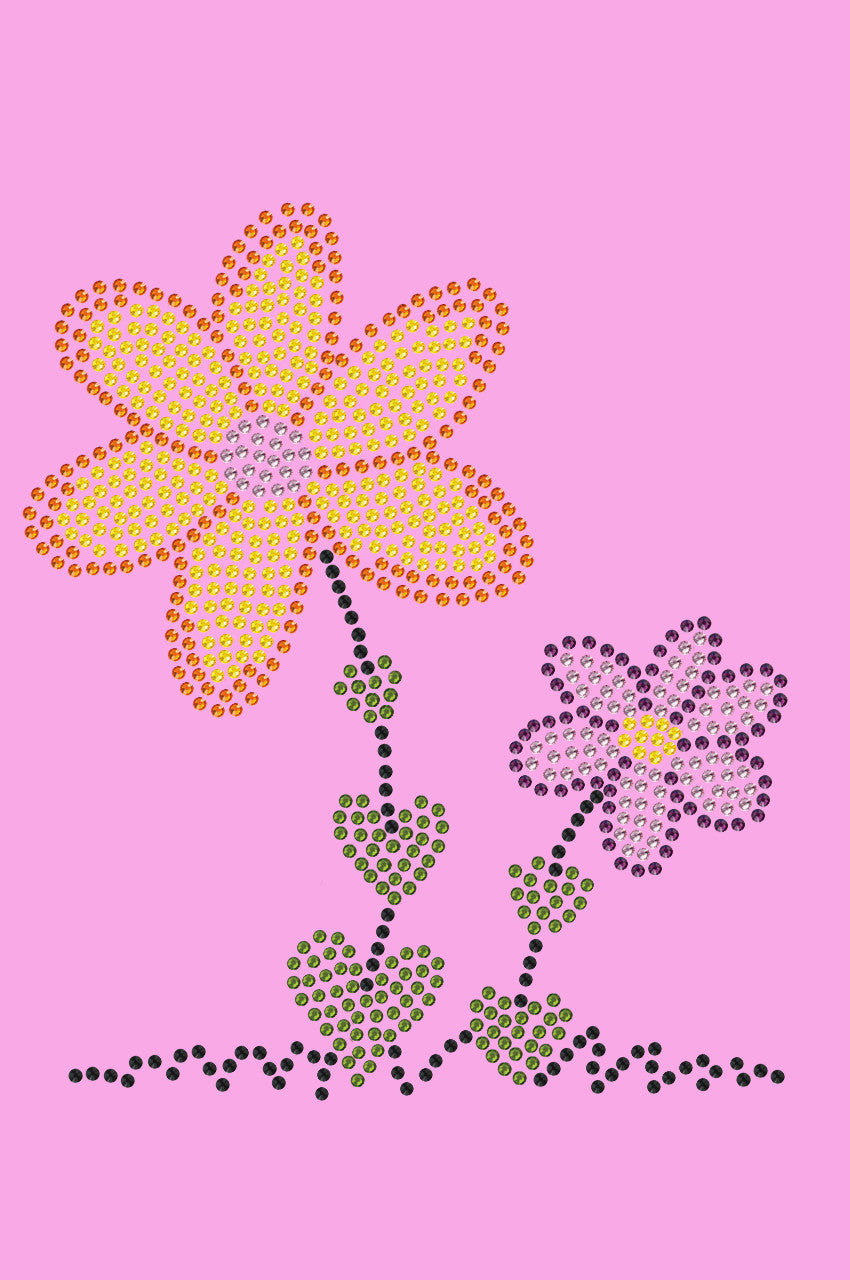 Orange & Purple Flowers - Womens T-shirt