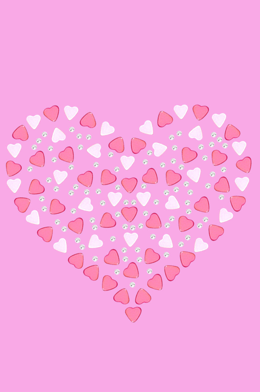 Pink Nailhead Hearts - Womens T-shirt