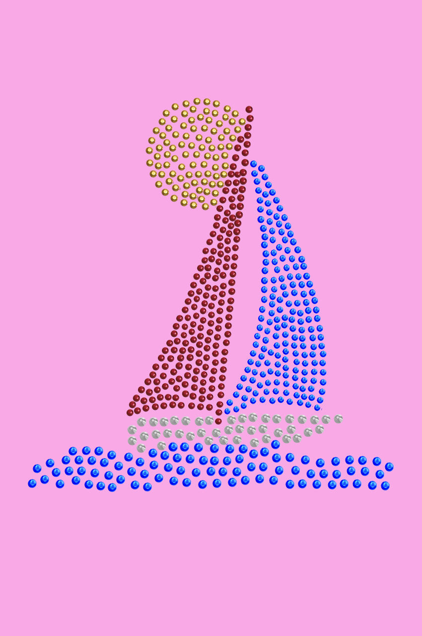 Sailboat (Rhinestud) - Womens T-shirt