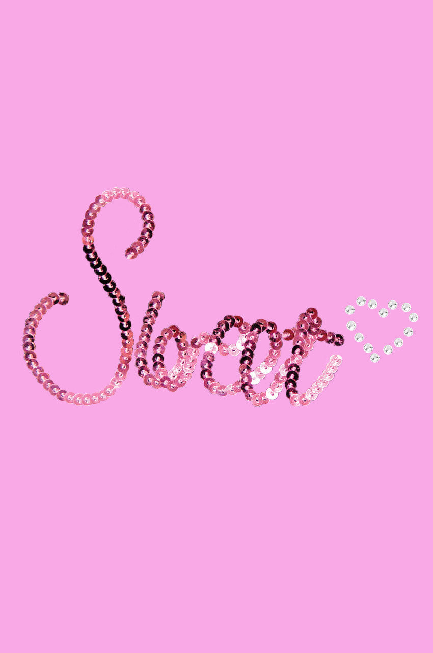 Sweet (Pink Sequins) - Womens T-shirt