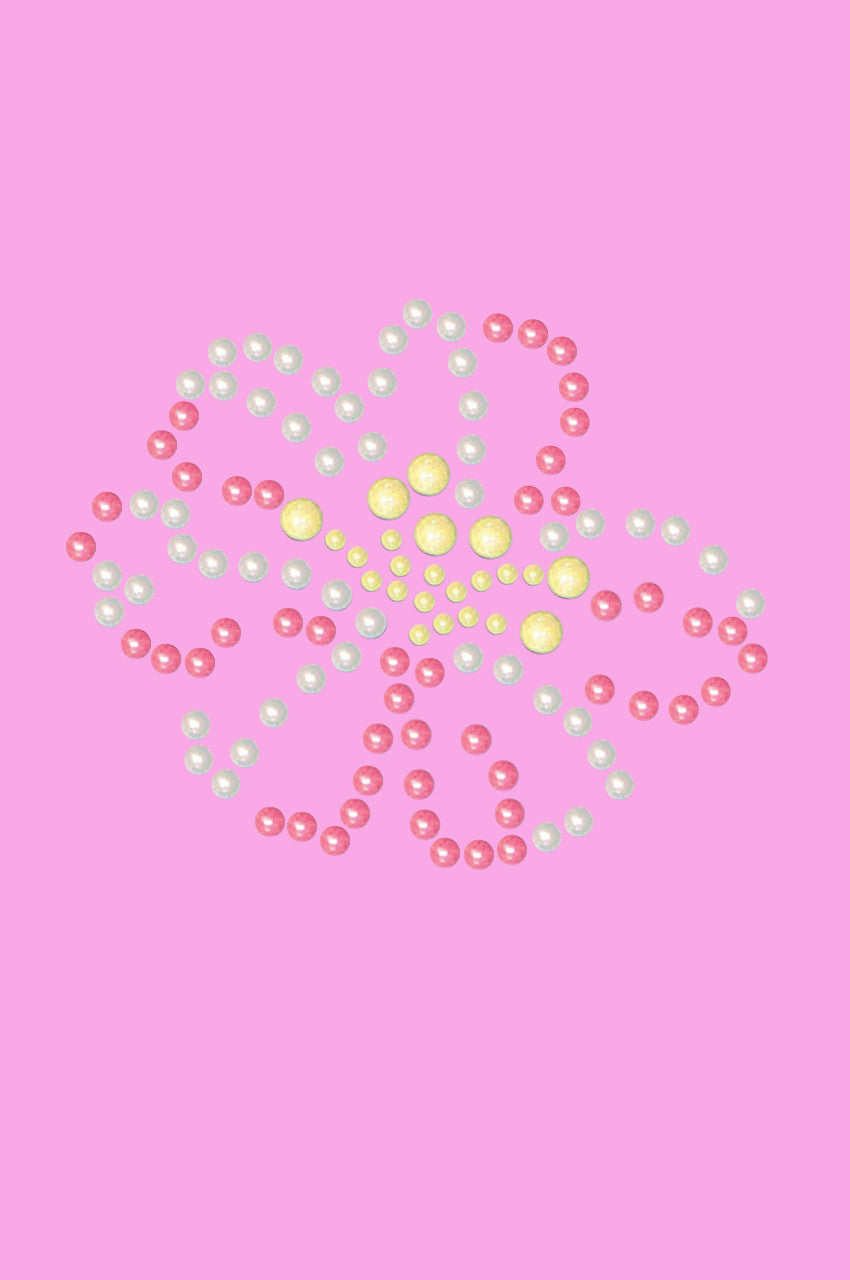 Pink & Yellow Pearl Flower - Womens T-shirt