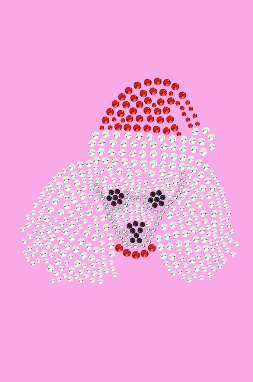 Poodle Face with Santa Hat - Womens T-shirt