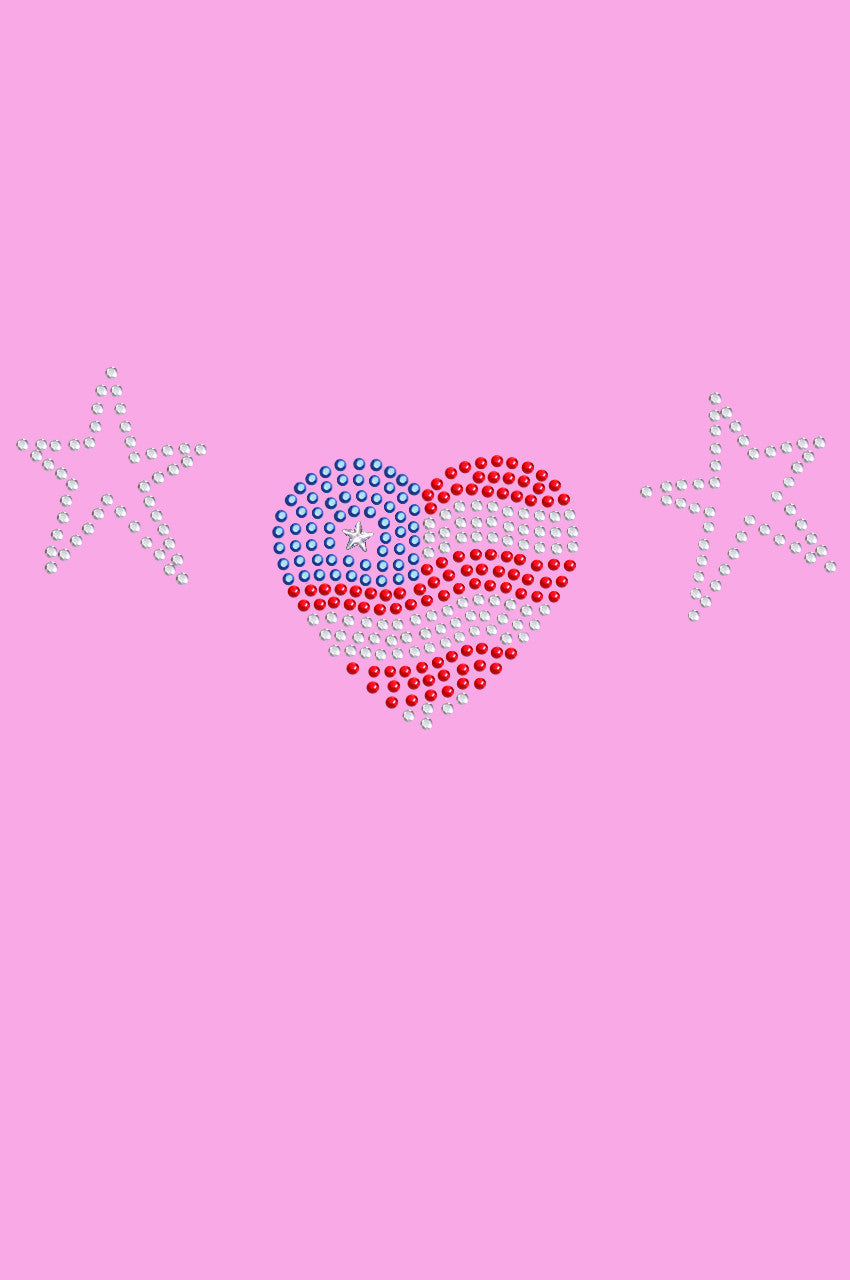 Patriotic Heart with Stars - Womens T-shirt